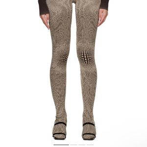 ANNE ISABELLA Brown & Beige Jacquard Socks size M